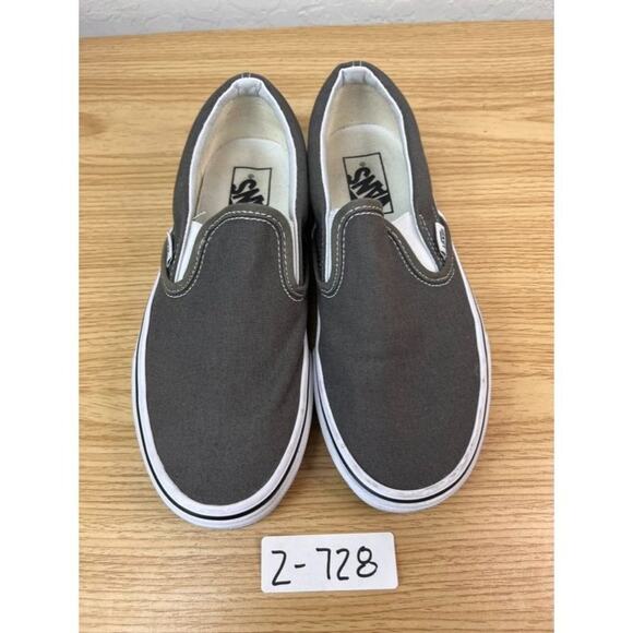 Vans Sneakers Slip On Unisex Men 5.5 Womens 7 Solid Gray Canvas Shoes - Picture 13 of 13